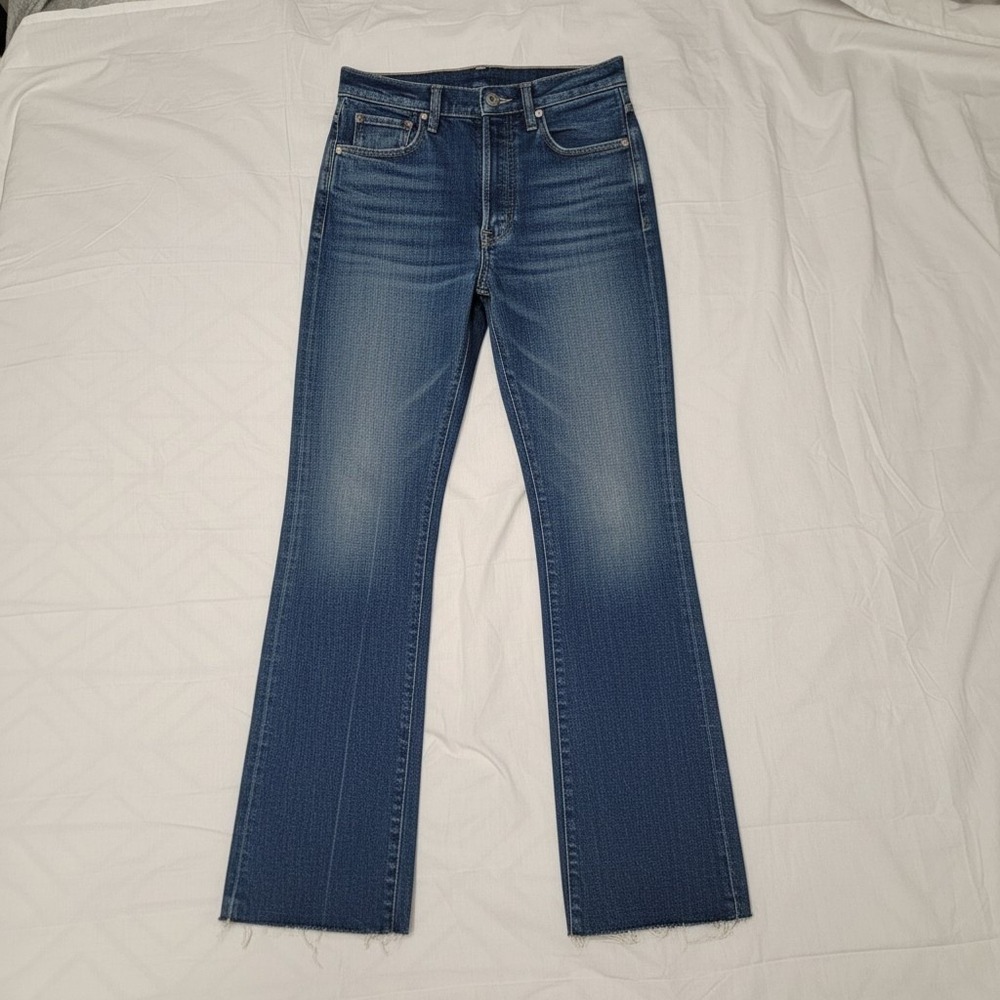 Mother Tippy Top Frisk Flood Fray‎ Jeans Bad Reputation High Rise 24 10254-259